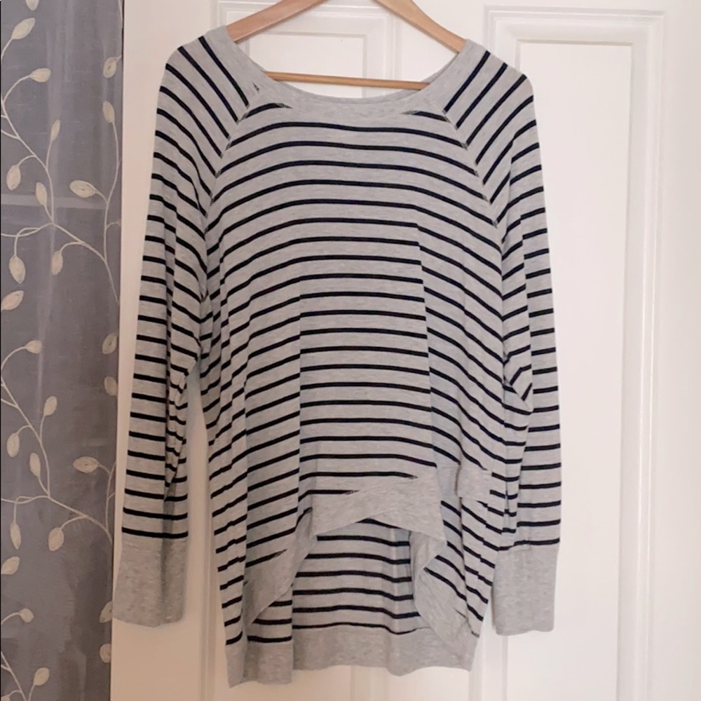 Hi low striped top